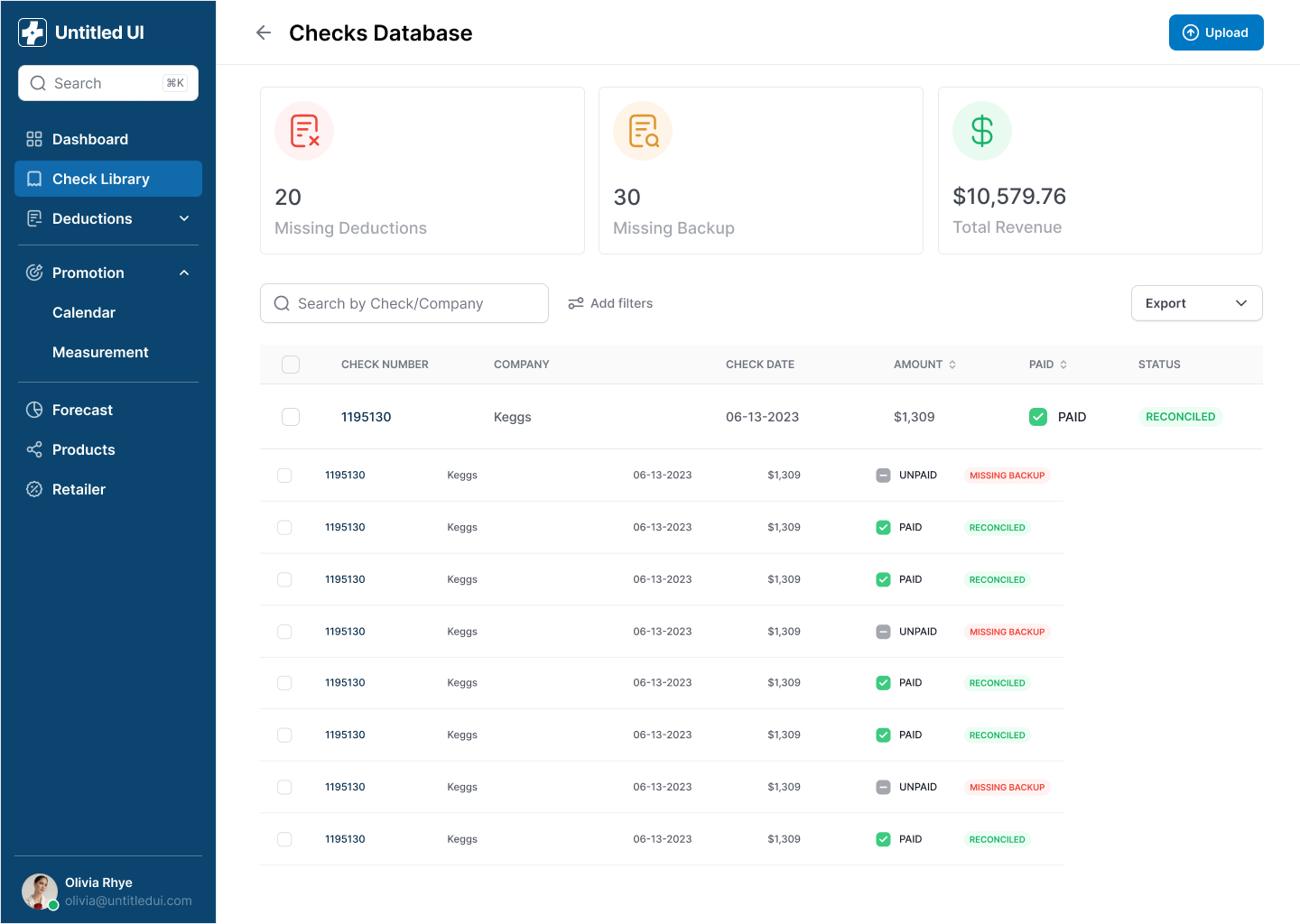 Clovr — Checks Database Overview
